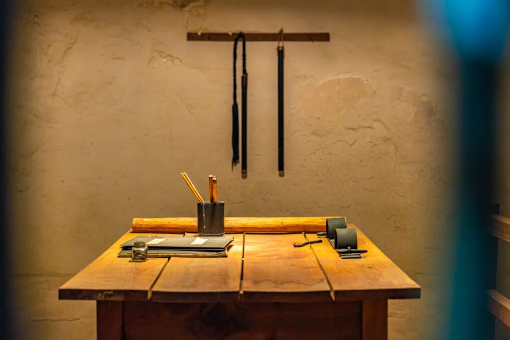 Reconstructed underground interrogation and torture rooms in the basement of Seodaemun Prison.