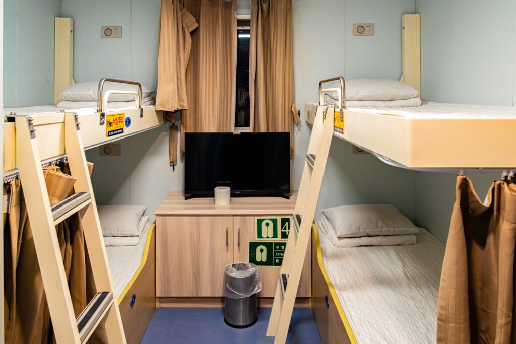 Ulleungdo winter travel ferry New Sidao Pearl cabin interior