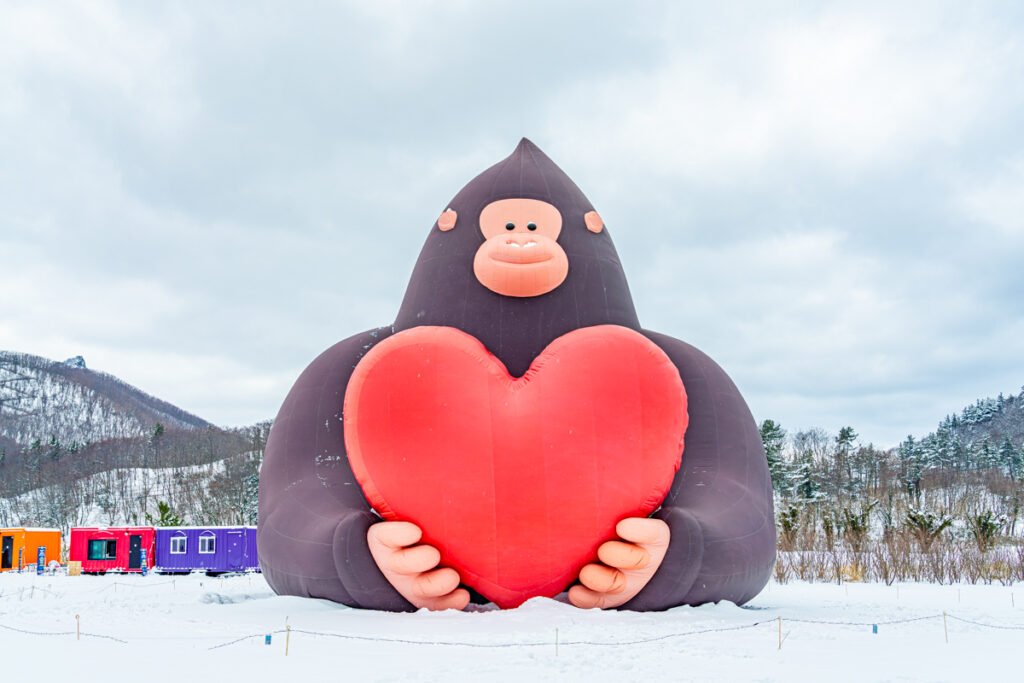 Nari Basin Ulleungdo winter snow landscape with traditional Korean Tumakjip houses